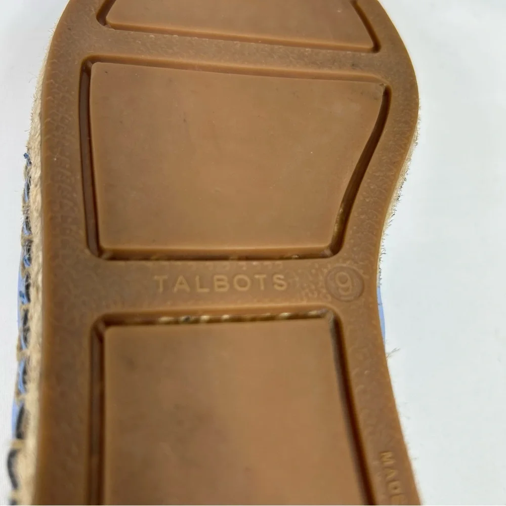 Talbots‎ IZZY Quilted Nappa Leather light Blue Navy Versatile Espadrilles 9M